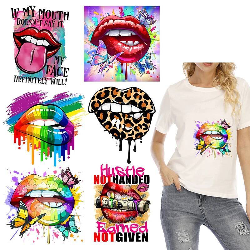 3D Printing Vinyl - Sexy leopard print lips Heat Transfer