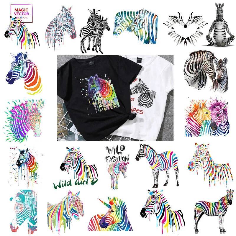 3D Printing Vinyl - Colors Zebras Animal Patches Diy Appliqued