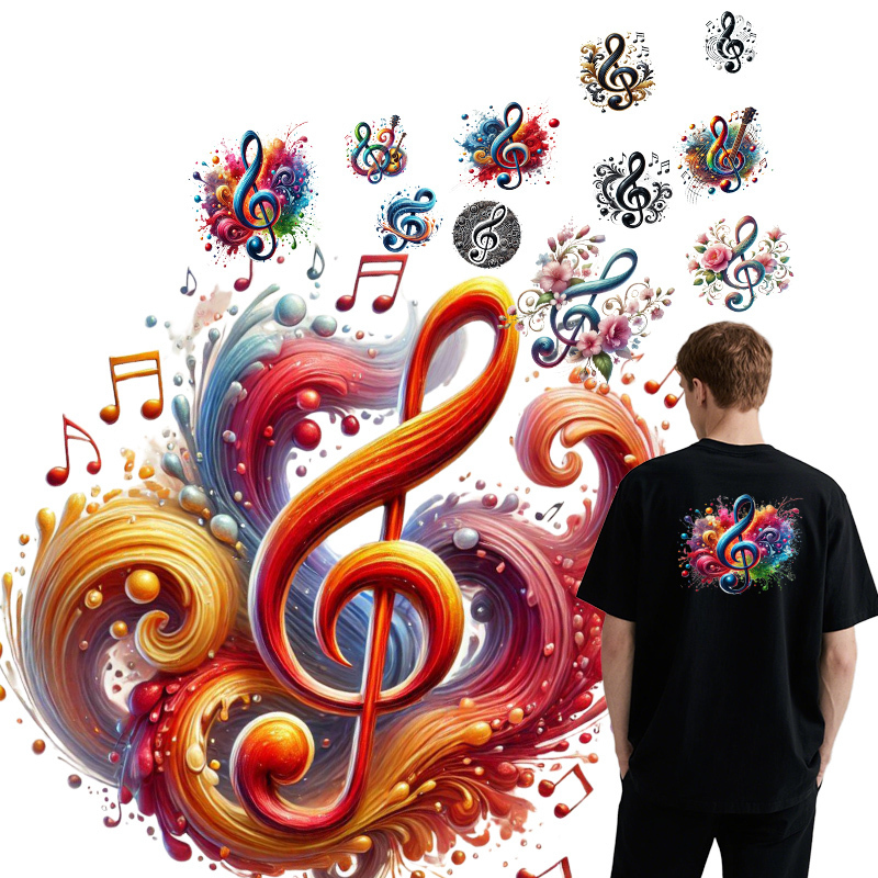 3D Printing Vinyl - Color music symbols heat transfer printing