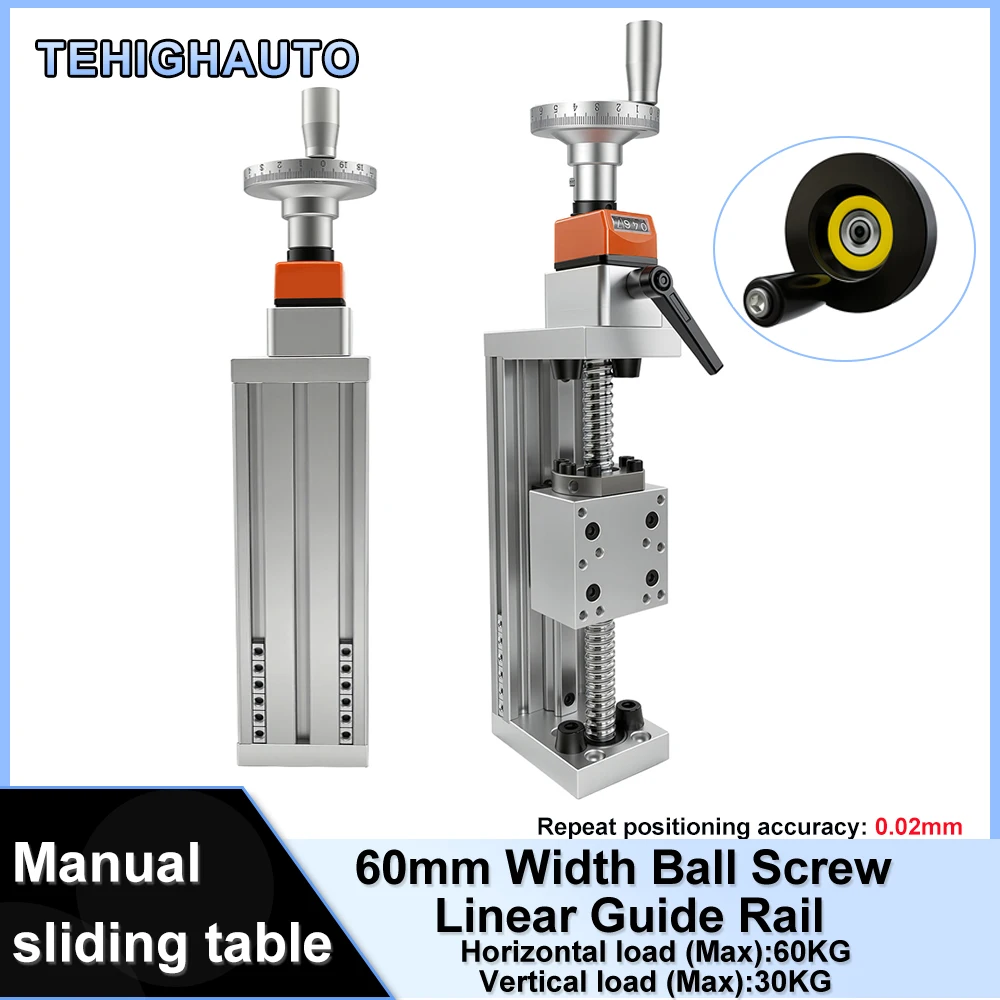 Linear Guide Rail - 60KG Load Manual Linear Guide Sliding