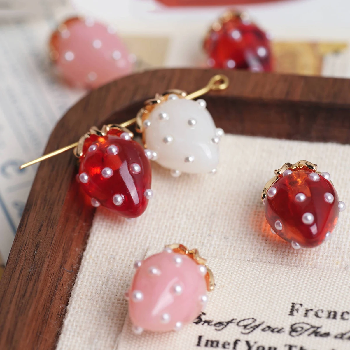 3D Printing Jewelry - 2Pcs Color Print 3D Cartoon Strawberry