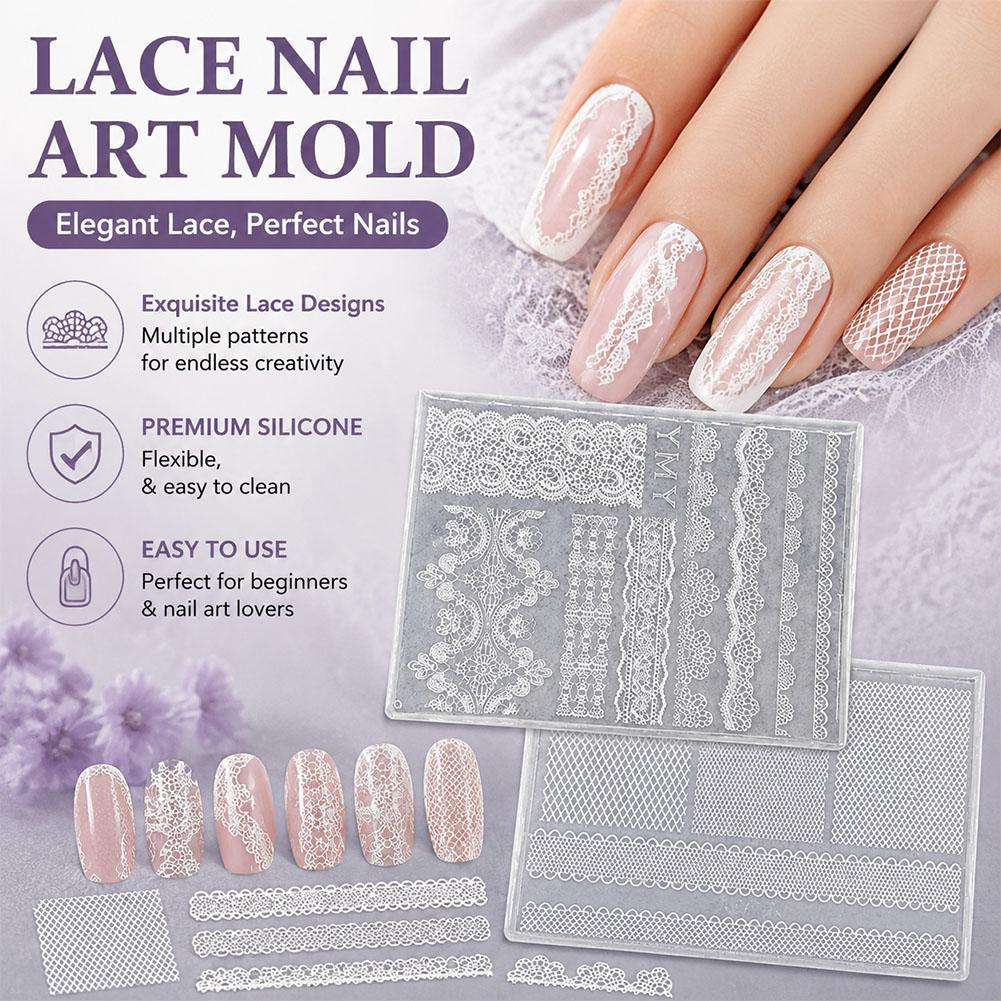 Silicone Lace Nail Art Stencil - 3D Printing Templates Free ulasan dan harga