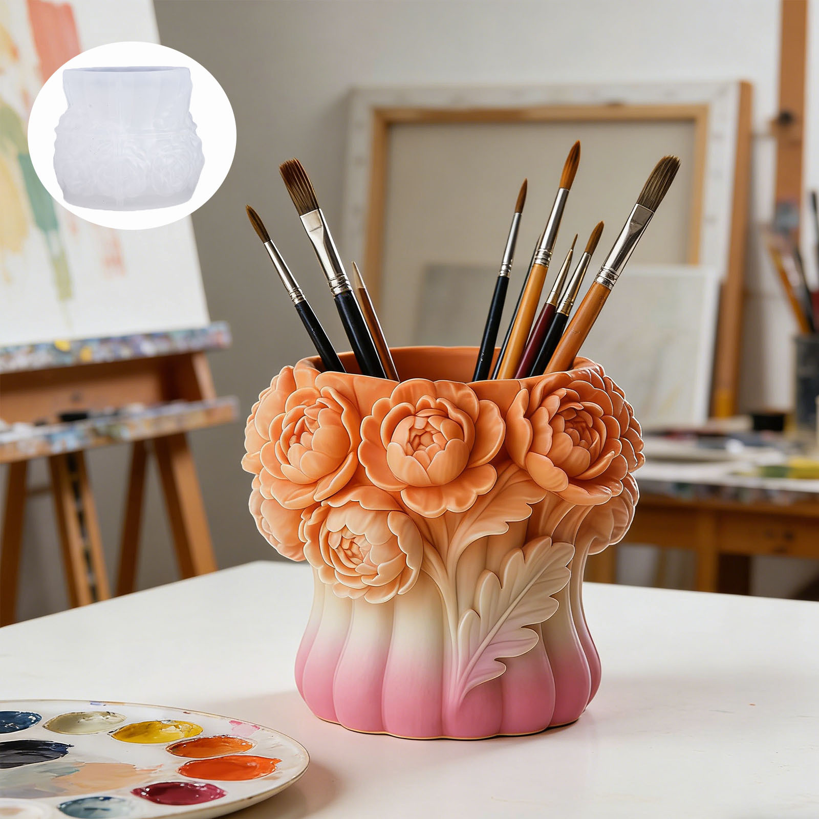 3D Rose Flower Vase Silicone M - 3D Printing Pot ulasan dan harga