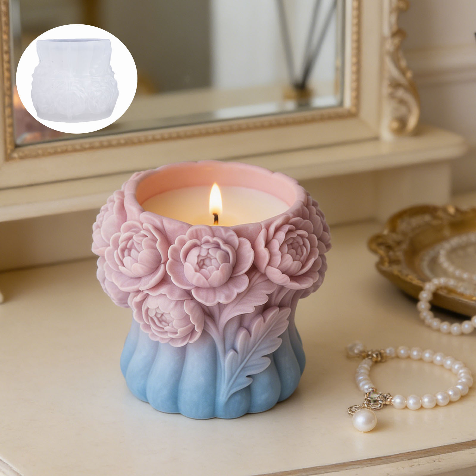 3D Rose Flower Vase Silicone M - 3D Printing Pot ulasan dan harga