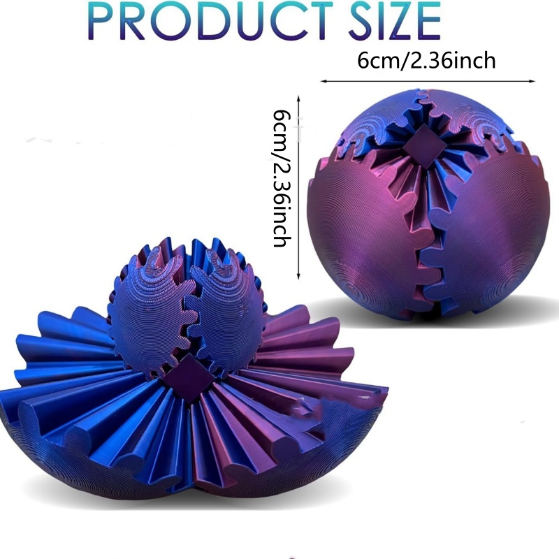 3D Printed Gear Ball Spin Deco - 3D Printing Gears ulasan dan harga