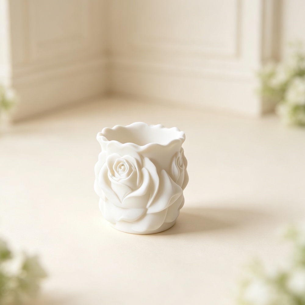 3D Printed White Rose Planter  - 3D Printing Pot ulasan dan harga