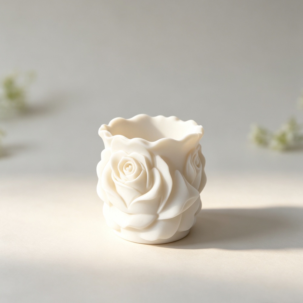 3D Printed White Rose Planter  - 3D Printing Pot ulasan dan harga