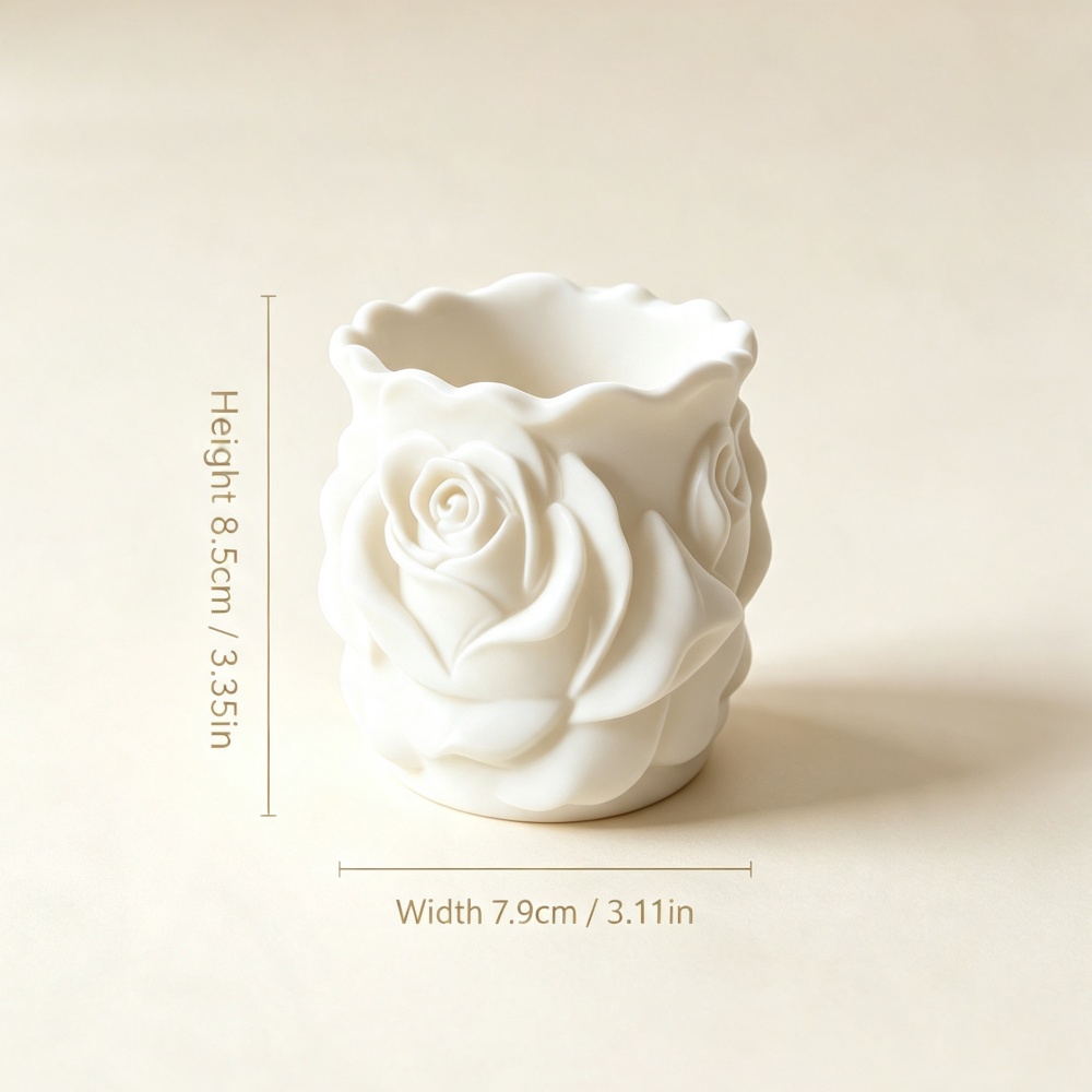 3D Printed White Rose Planter  - 3D Printing Pot ulasan dan harga