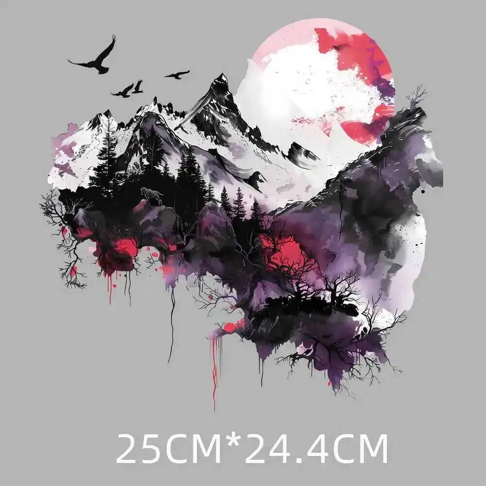 25cm Snow Mountain Scenery Iro - 3D Printing Vinyl ulasan dan harga