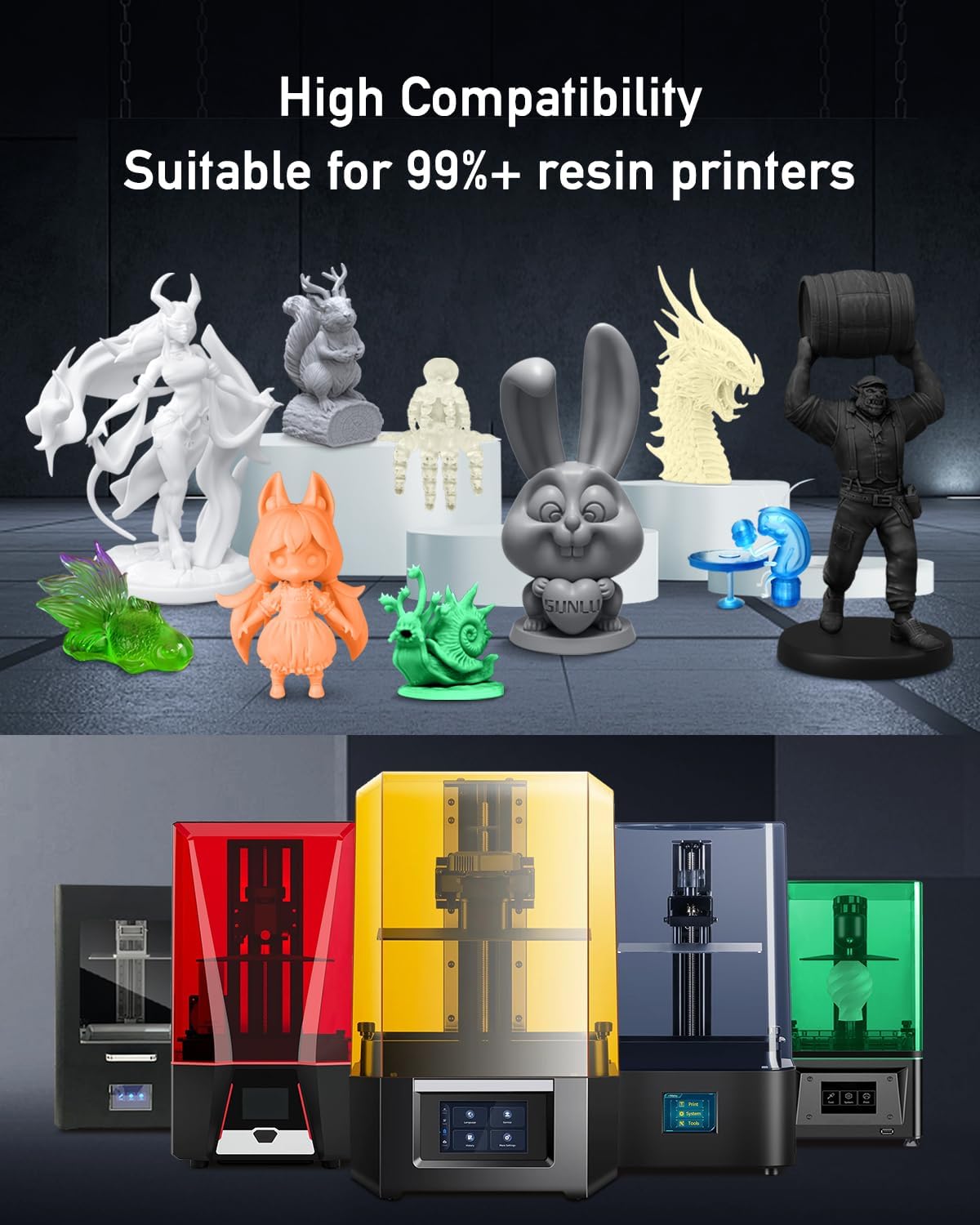SUNLU ABS Like Resin 405nm 1KG - 3D Printing Uv Sensitive Resin ulasan dan harga