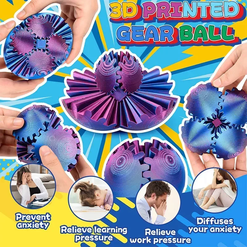 3D Printed Gear Ball Spin Ball - 3D Printing Gears ulasan dan harga