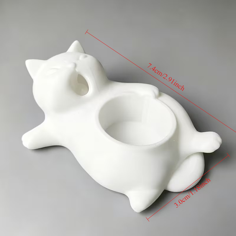 Cute White Cat Yawning Flower  - 3D Printing Pot ulasan dan harga